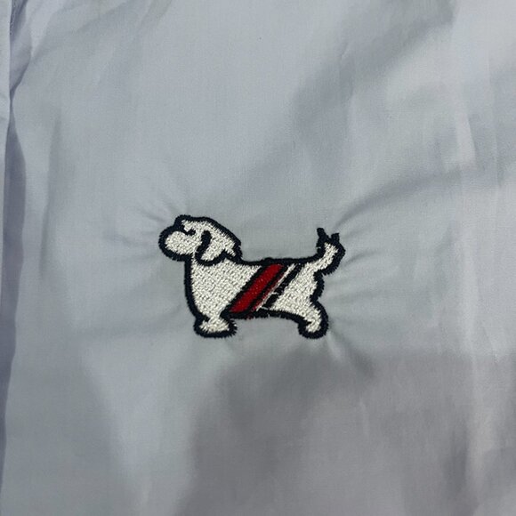 Thom Browne Womens Double Sleeve Logo Cropped Shirt - Picture 3 of 9